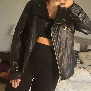 Leather DKNY Moto jacket